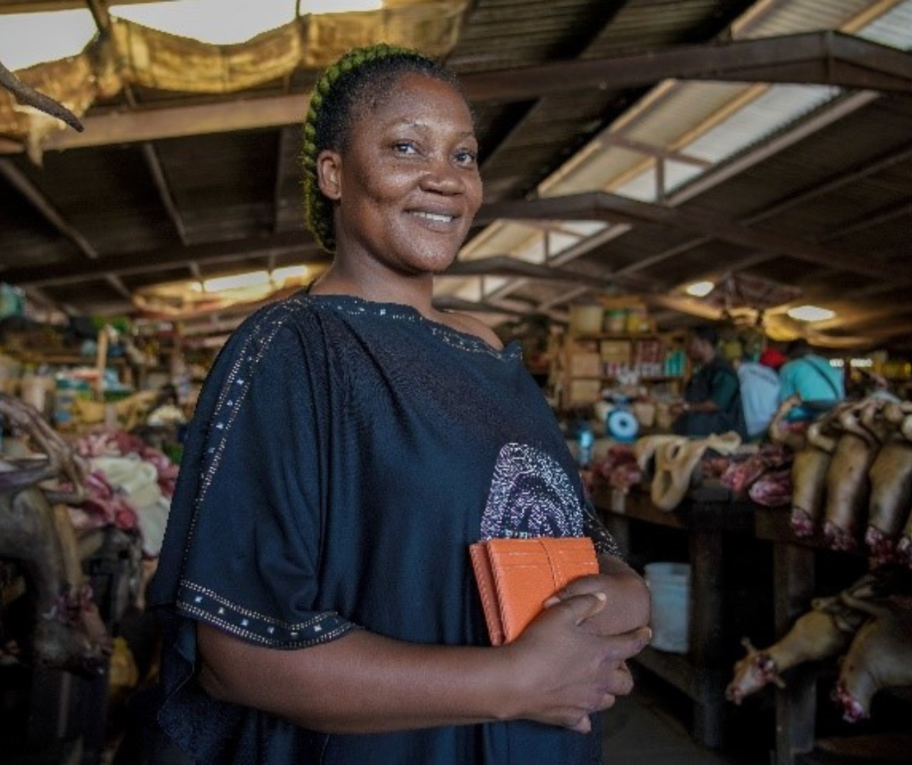 Mrs Agnonkhese at the market in Abuja 