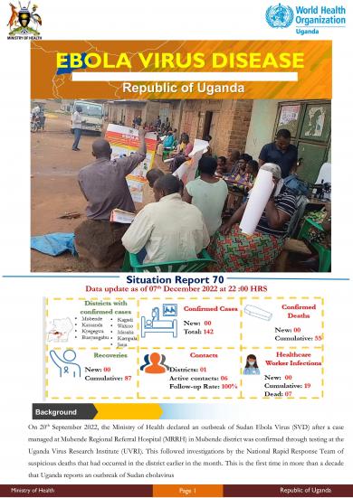 Ebola Virus Disease in Uganda SitRep - 70