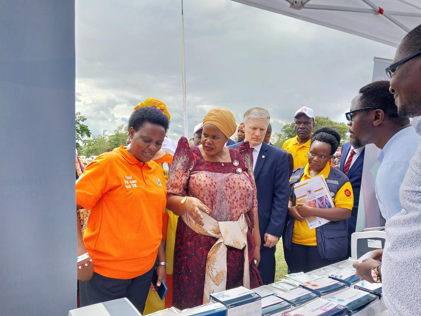 Chief Guest Hon. Lukia Nakadama (2ndRight) inspects exhibitors