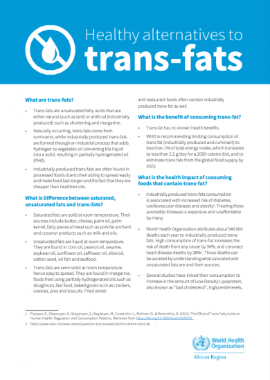 Healthy alternatives to trans-fats