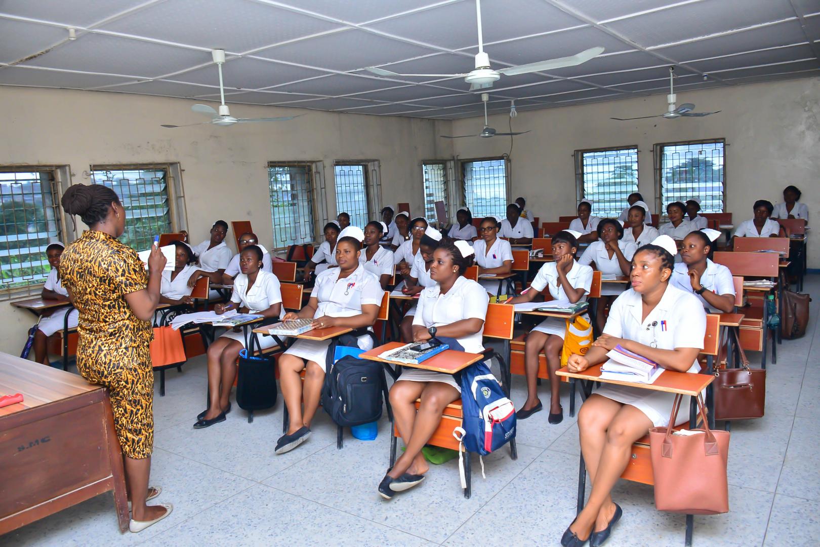 Nursing students in classroom.