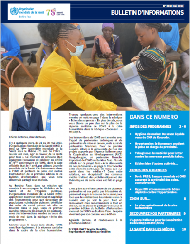 Bulletin d'informations n°001 de l'OMS au burkina Faso 