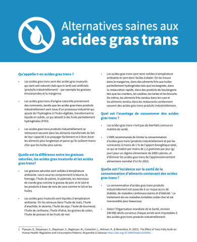 Alternatives saines aux acides gras trans