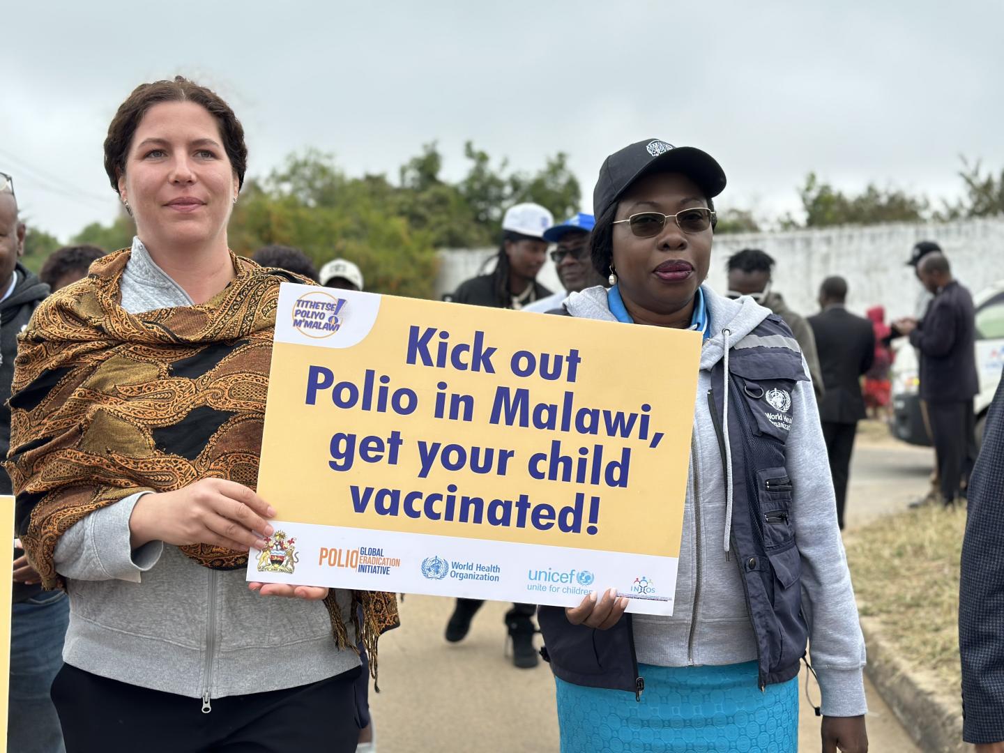 Polio message placard