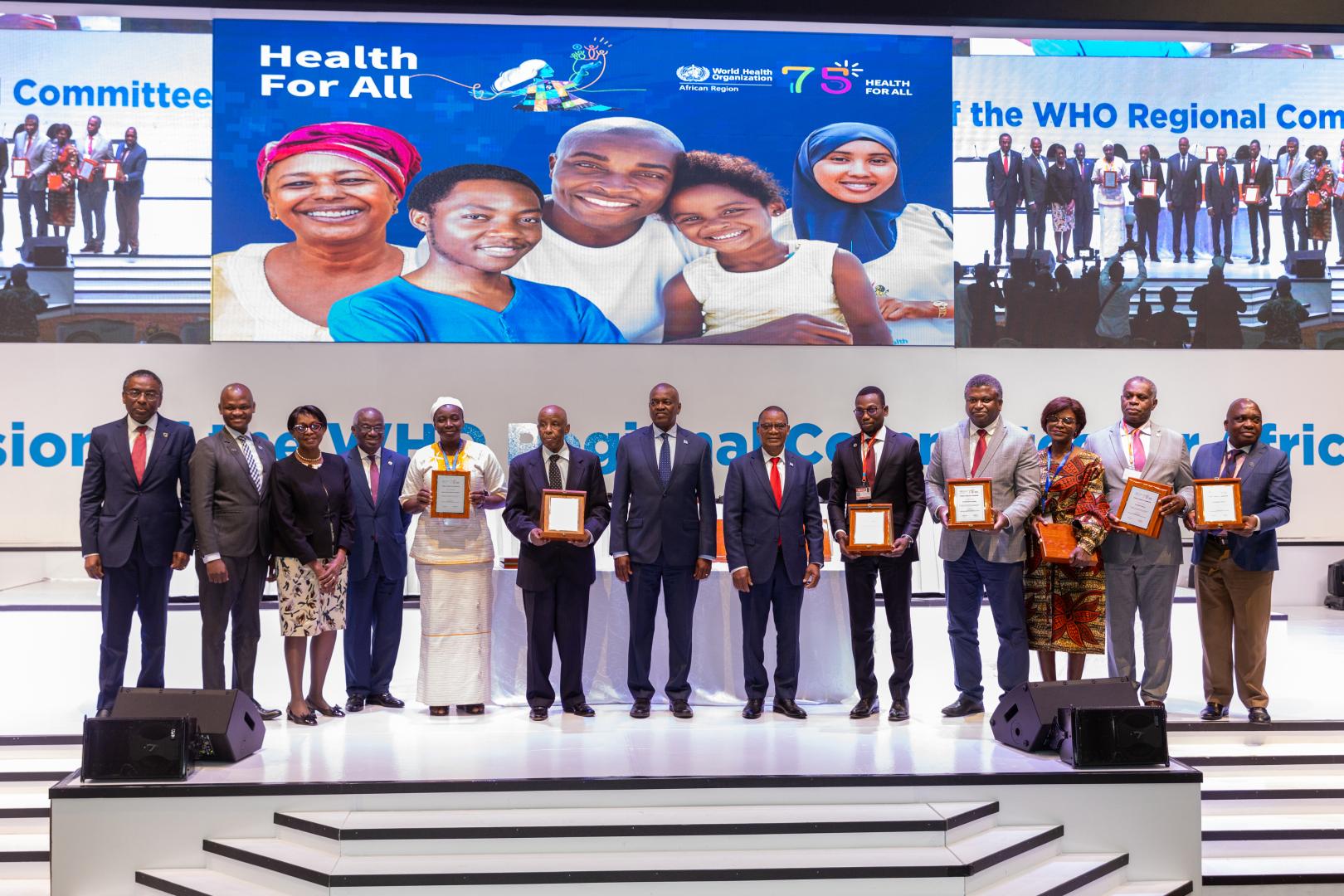 Dr Asamoah-Baah  4th from left in a picture with other awardees in Botswana
