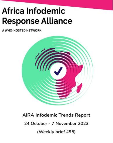 AIRA Infodemic Trends Report 24 October - 7 November (Weekly Brief #95 of 2023)