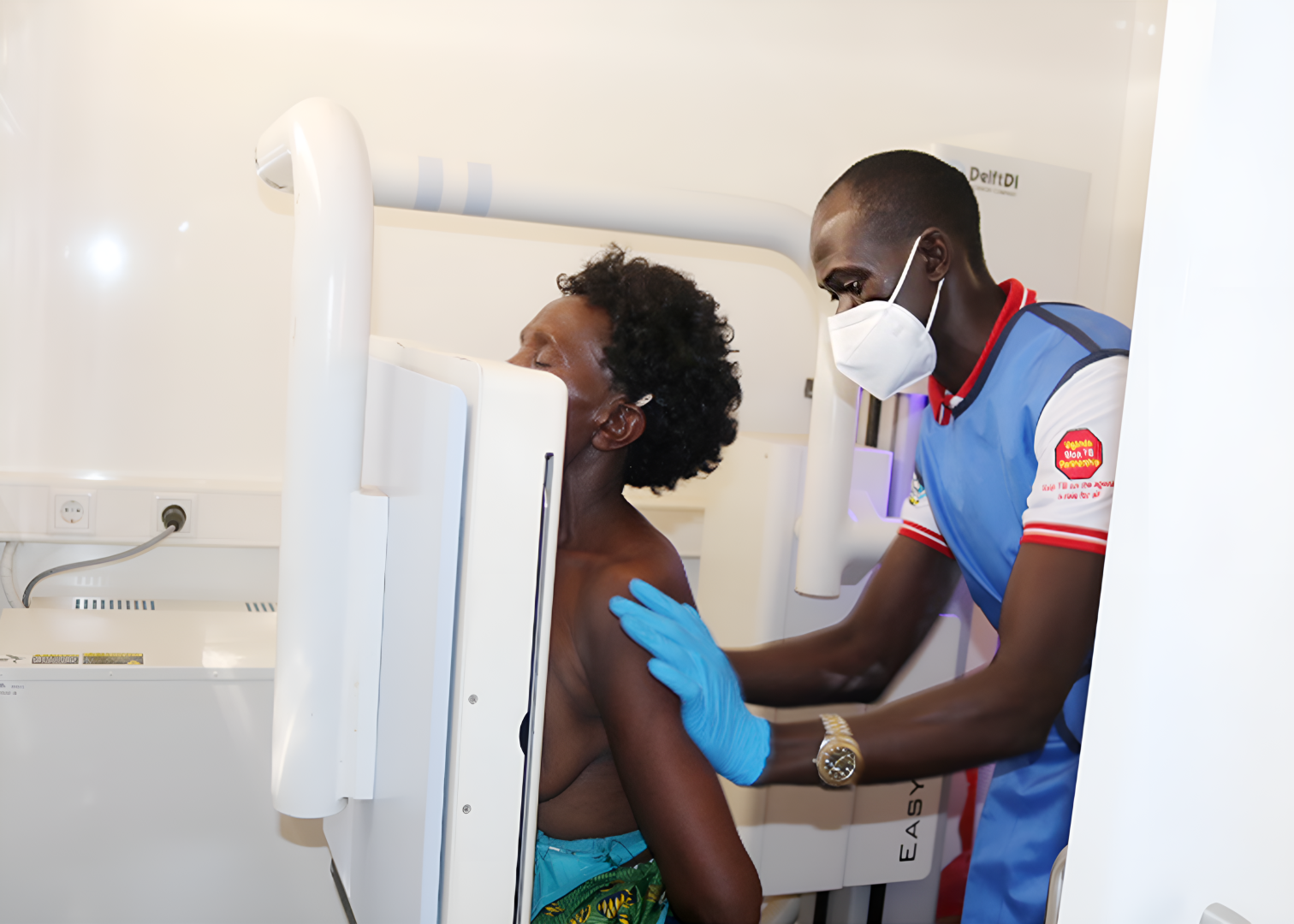 A woman undergoing screening for Tuberculosis at Namugongo, Wakiso district..