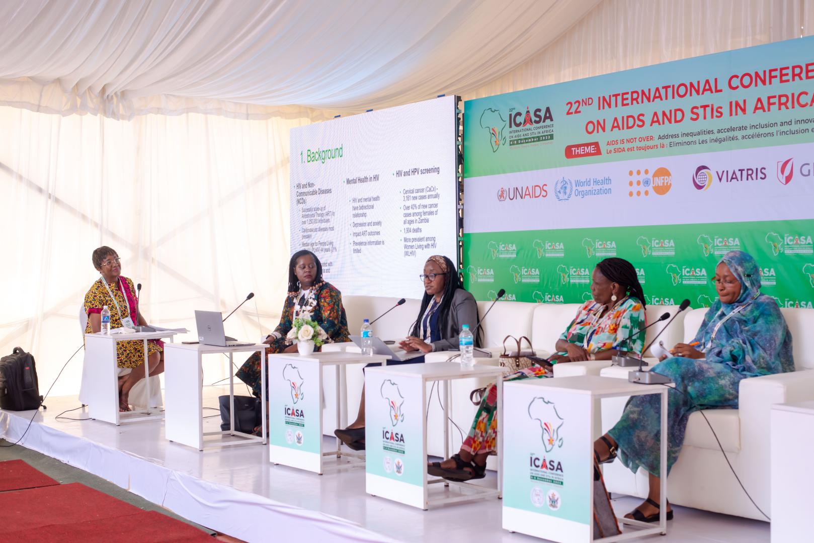 World Health Organization (WHO) led session at the International Conference on AIDS and STIs in Africa (ICASA). The session, titled "Improving HIV & TB outcomes through noncommunicable disease integration," highlighted the enhanced outcomes achieved through this approach.
