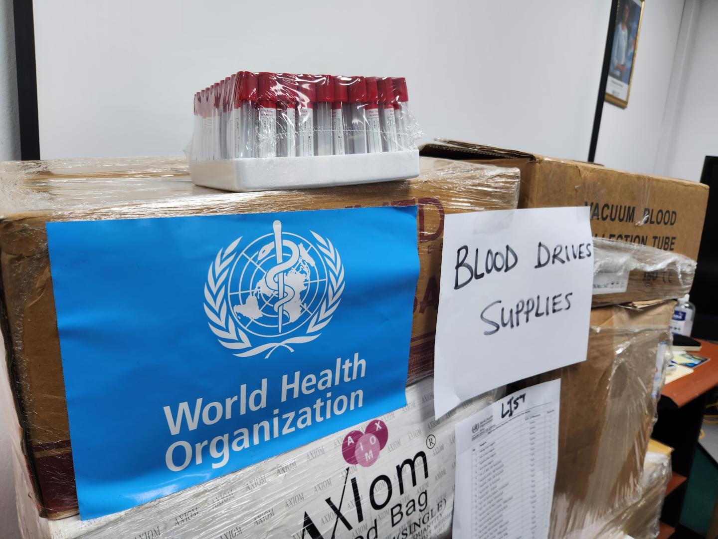 WHO donates blood drive and HAT supplies to MOH