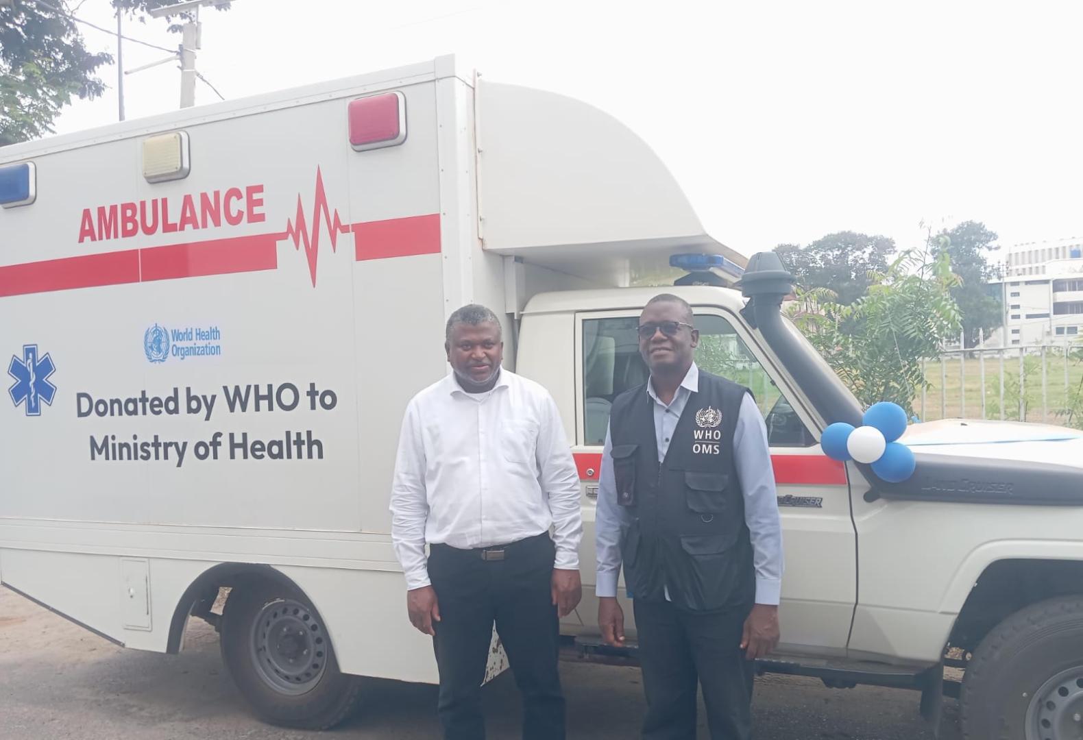 WHO hands over two ambulances and oxygen equipment to strengthen emergency referrals in The Gambia