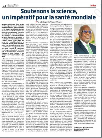Soutenons la science, un impératif pour la santé mondiale.