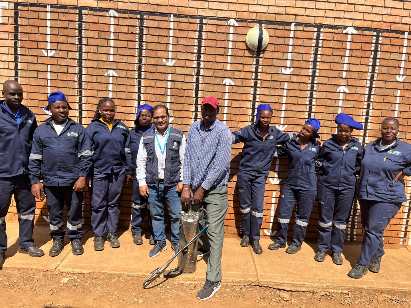 Training of spraying team for malaria indoor residual spraying in Limpopo, South Africa. 