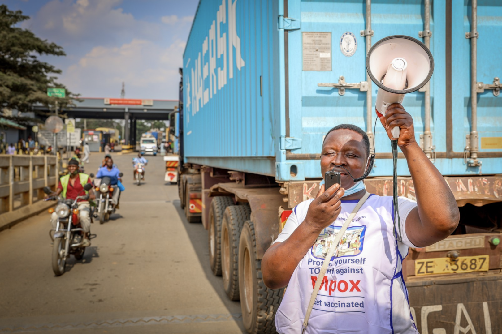 Camilla Nyapinda, community mobiliser during Kenya mpox vaccination campaign, 2026.  