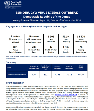 EBOLA BUNDIBUGYO VIRUS DISEASE OUTBREAK Democratic Republic of the ...