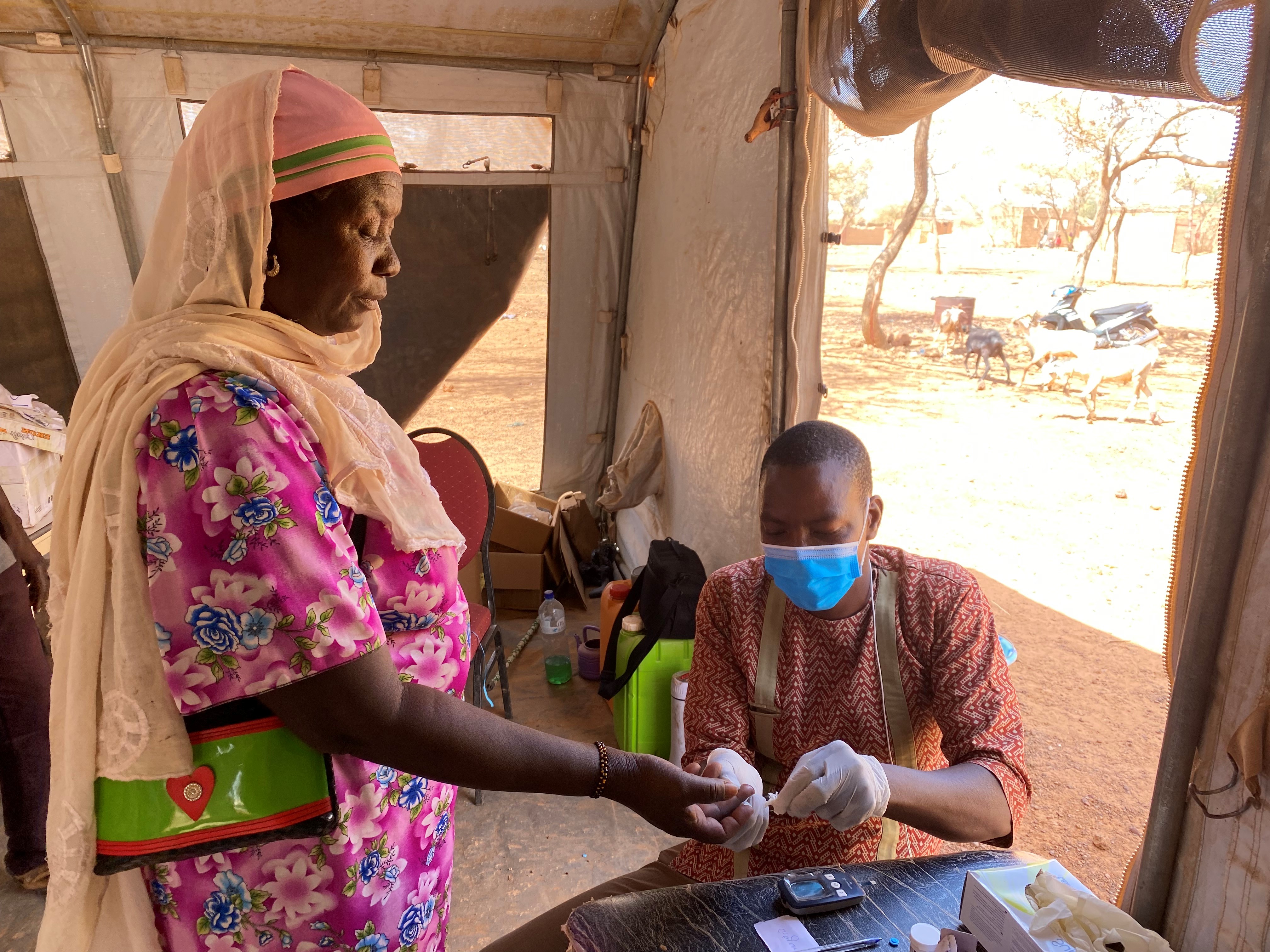 A woman screened for diabete