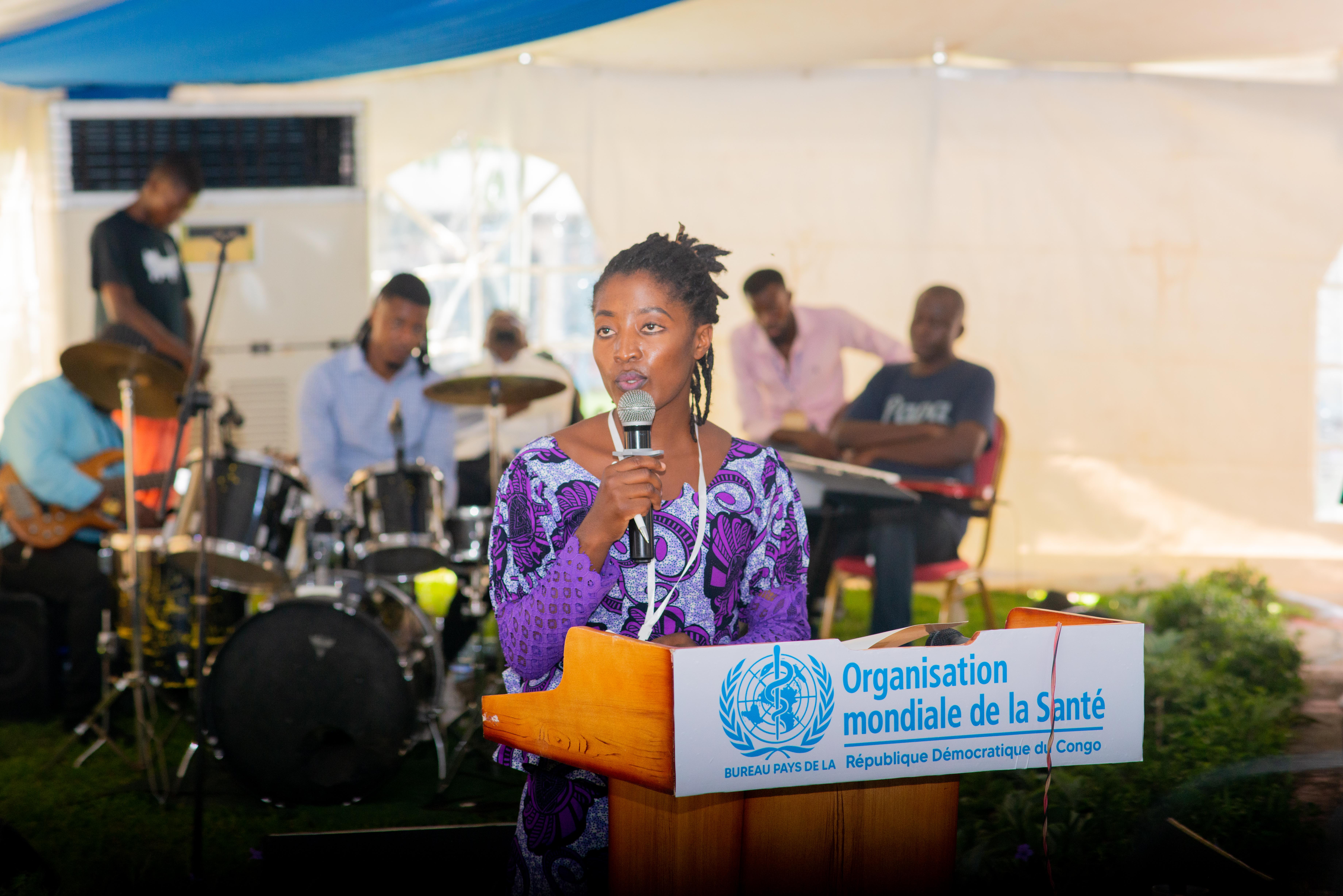 Témoignage de la vainqueure d'Ebola, Elizabeth Zawadi, venue spécialement de Benie, Nord-Kivu pour prendre part à la journée portes ouvertes