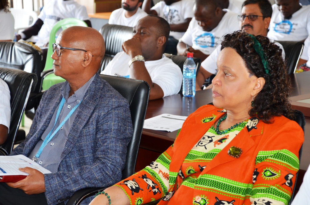 Dr. Mesfin G. Zbelo, Acting WR and Mrs. Joyce Sherman, Assistant Minister for Preventive services during the WDD indoor program at the MOH