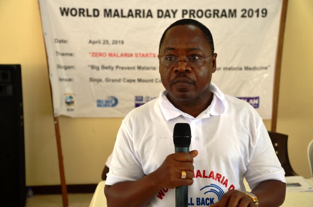 Dr. Moses K Jeuronlon, Disease Prevention and Control Cluster Coordinator, WHO-Liberia, making remarks during the WMD celebration in Grand Cape Mount