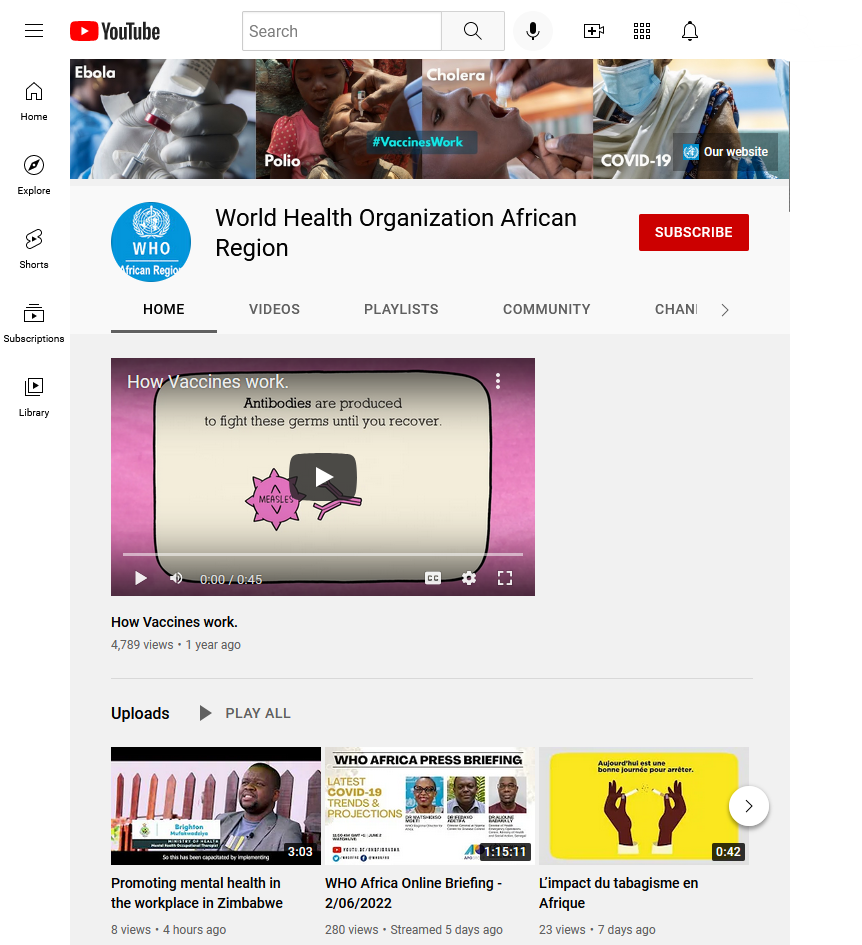 Visit our YouTube Channel