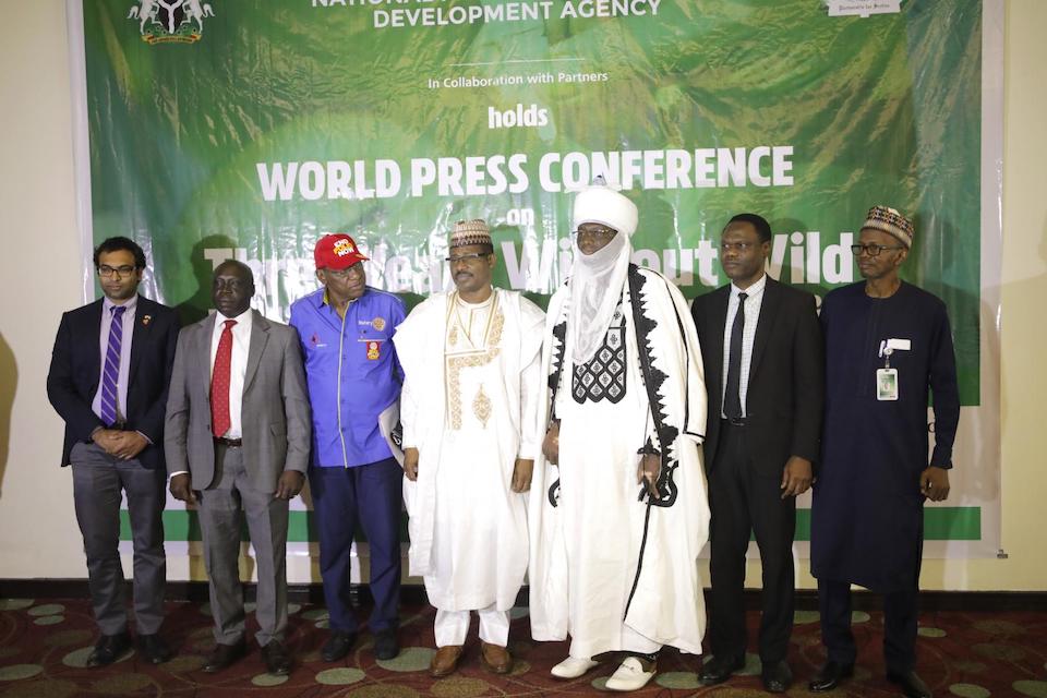 Caption: Representatives of Heads of Agencies during the August 2019 press conference announcing Nigeria had marked three years without reporting a case of wild poliovirus, Nigeria © WHO