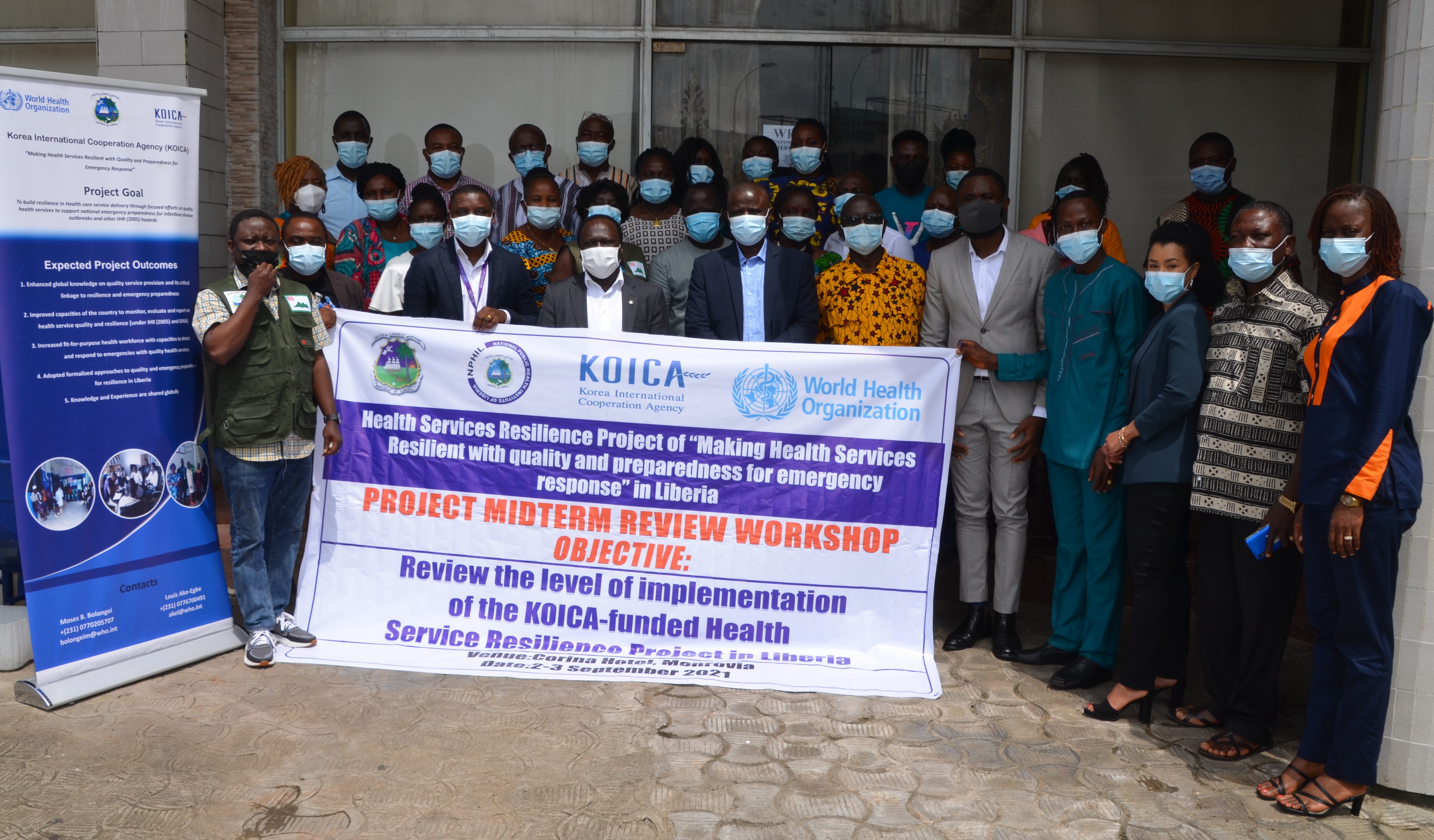 Group photo of participants at the KOICA Project MTR in Monrovia