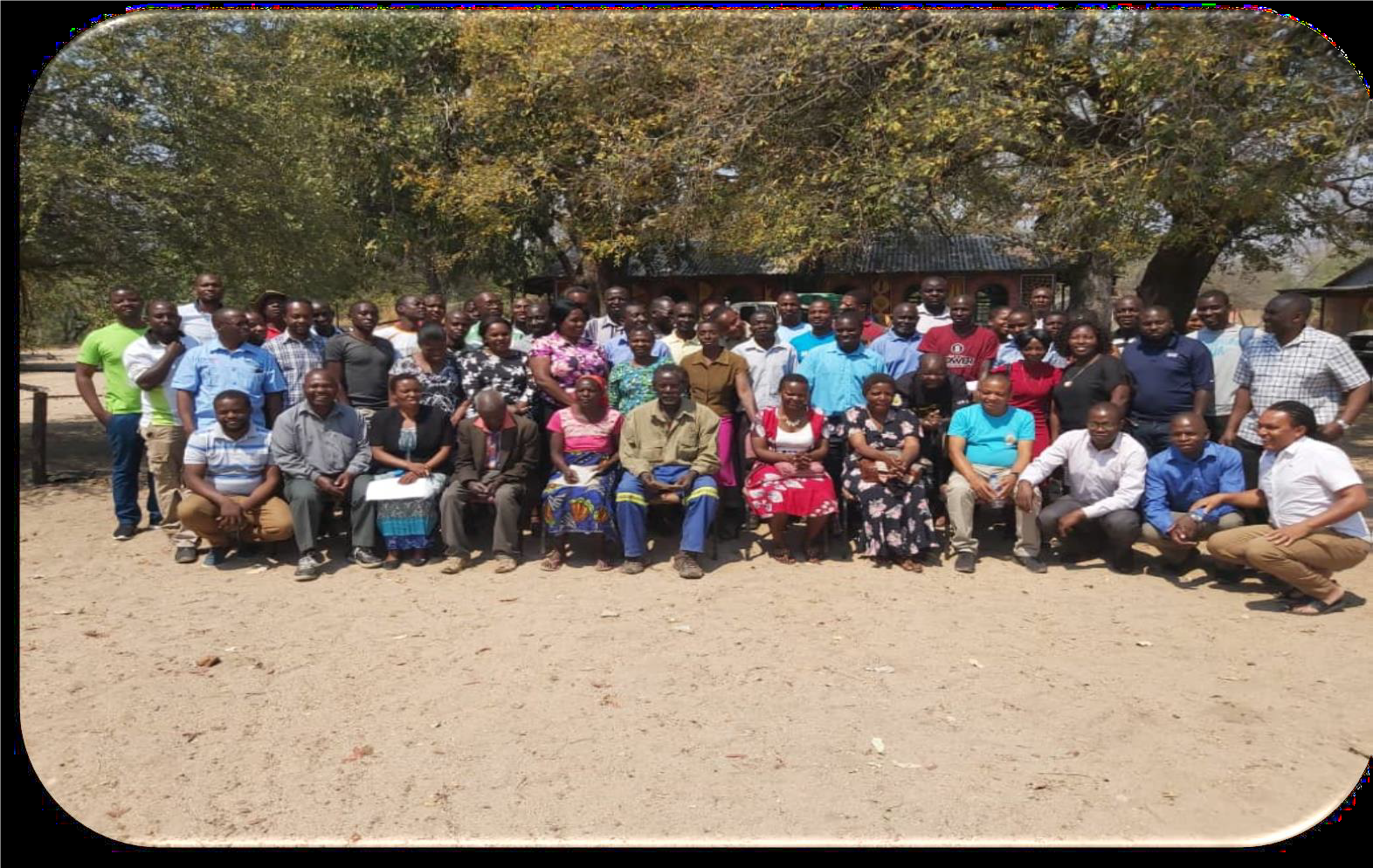 Participants, Facilitators, and at the front row among the sited there are two leprosy presumptive clients and one leprosy patients on treatment. 