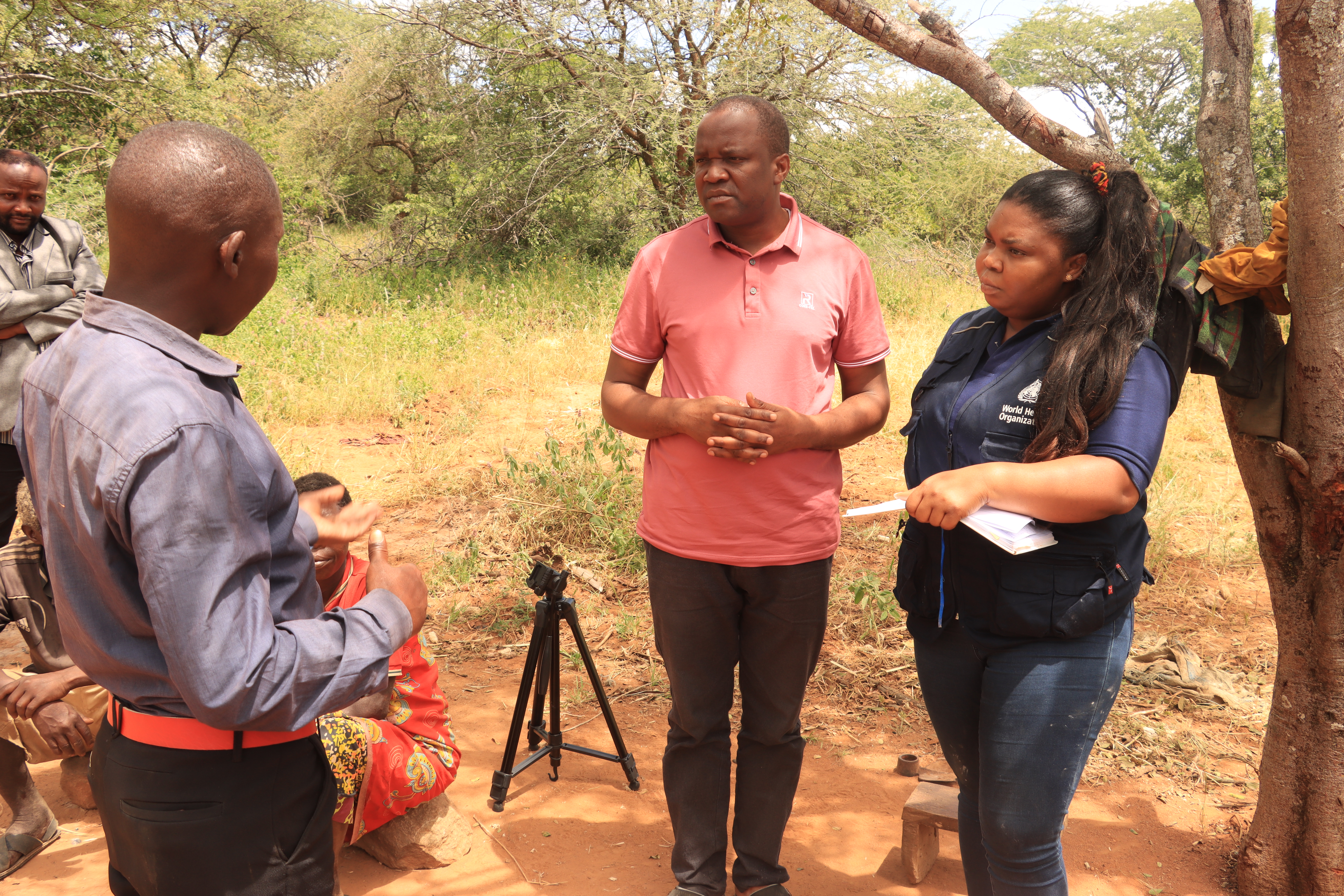 Regional Health Officer in Babati, Mr Suten Mwabulambo speaking to Athuman Magandala