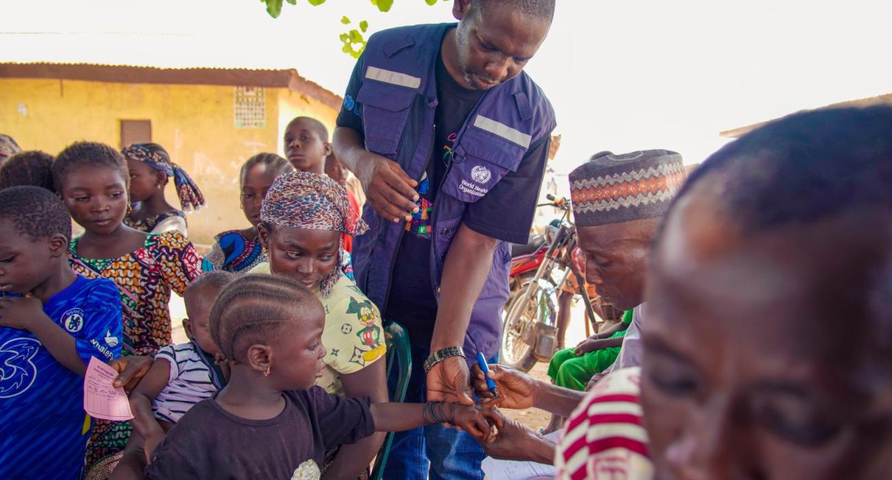Children on a queue  for FIPV and nOPV vaccines at Bororo settlement
