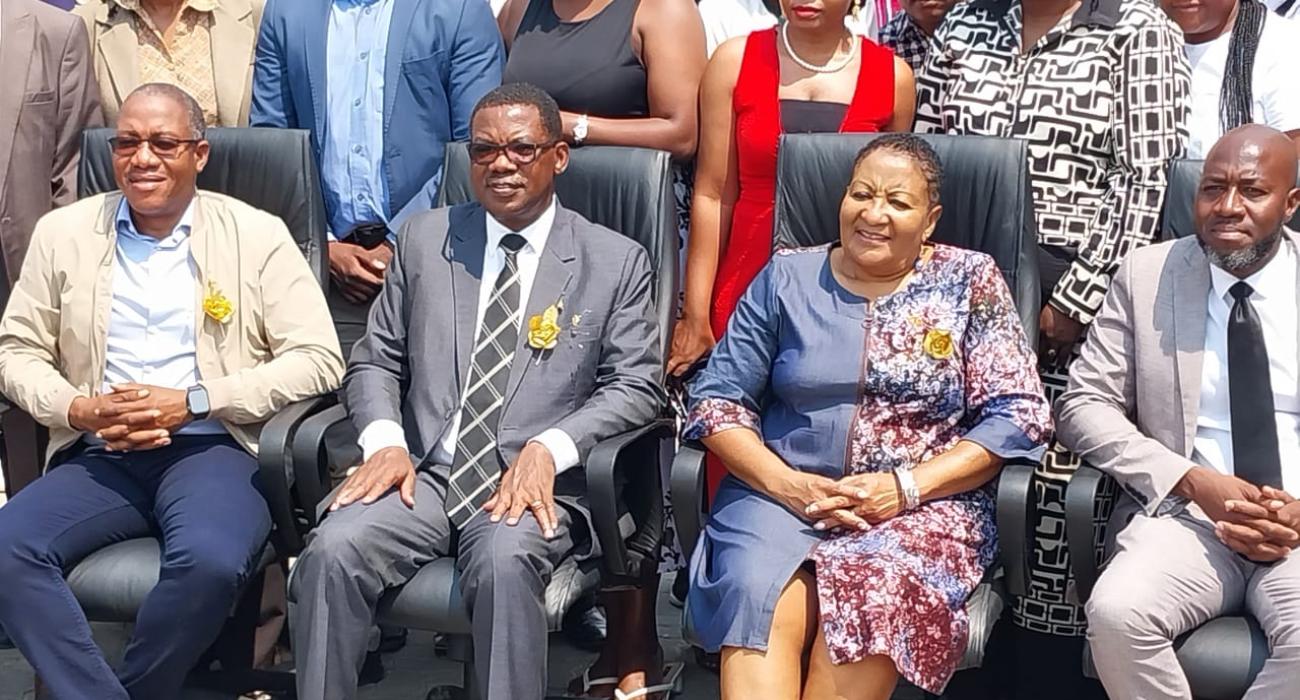 Honorable Deputy Minister of Health and Social Services, Dr Ester Muinjangue, Executive Director of the Ministry of Health and Social Services, Mr Ben Nangombe, WHO AFRO Senior Project Officer, TNR, Dr  William Maina, Kavango East Region. Acting Director Mr. Woita Kampumburu