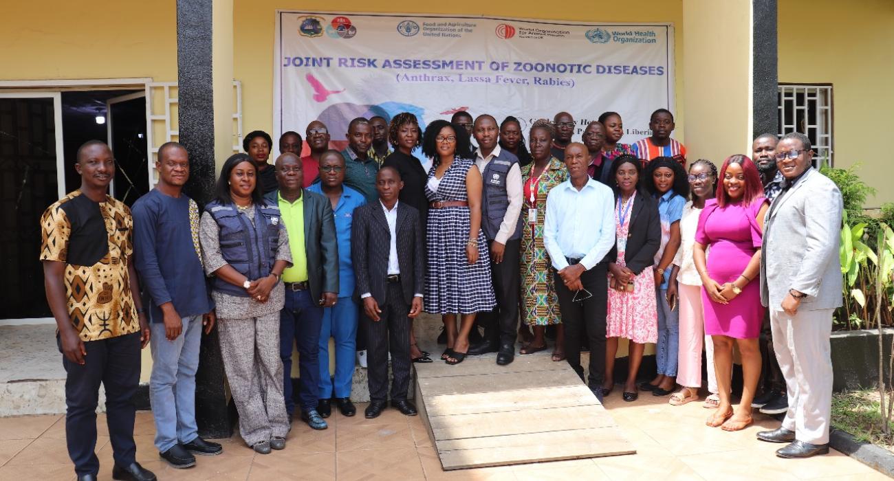Participants at the Liberia's Joint Risk Assessment of Three Prioritized Zoonotic Diseases.