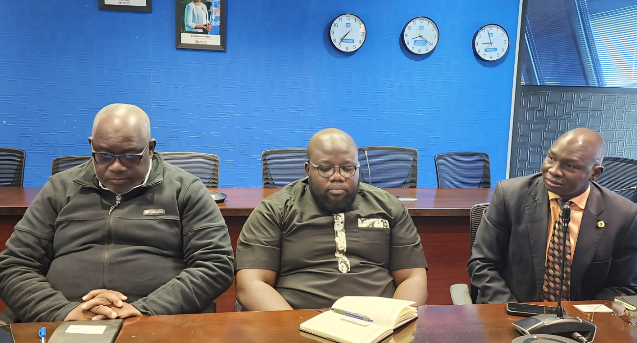 From right; Africa CDC Regional Director Dr. Lul Riek and some of his team members