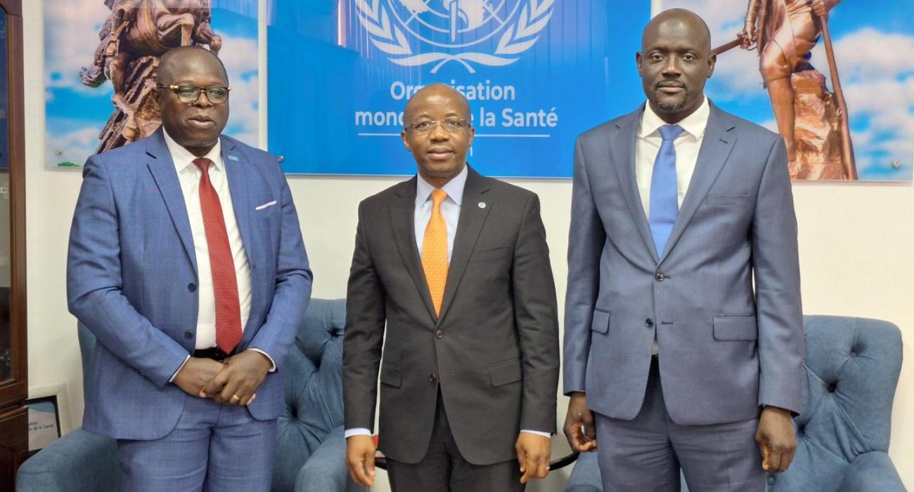 Dr Kouamé Jean Konan, WHO Representative, Mr. Gilles Fagninou, UNICEF Regional Director for West and Central Africa, and Mr. Ousmane Niang, UNICEF Representative in Benin.