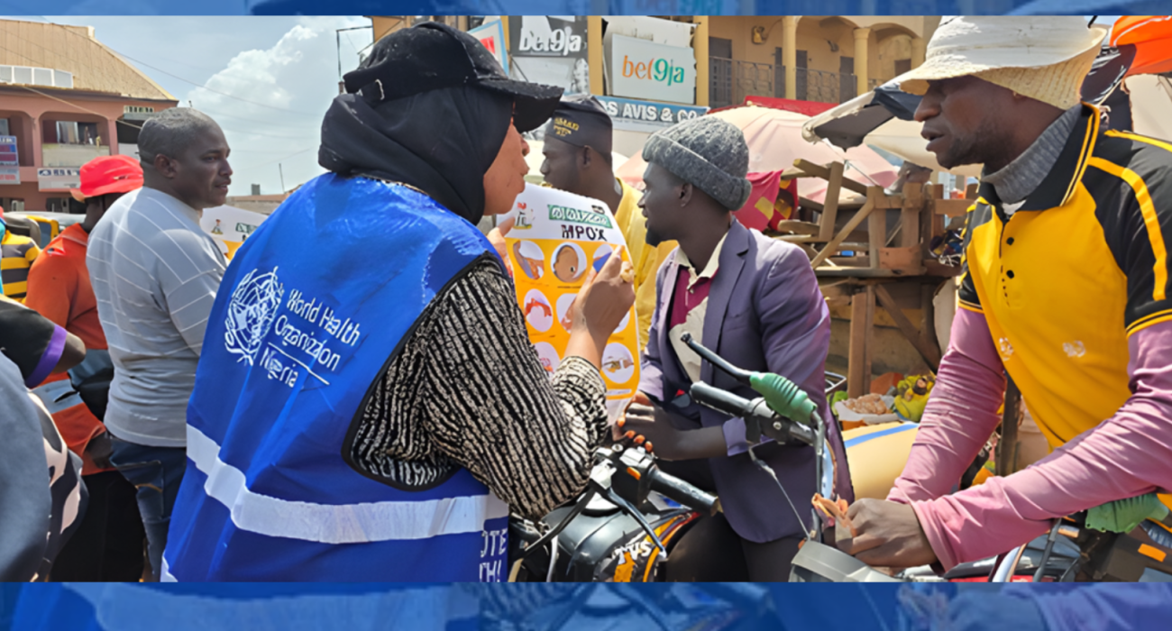 Figure 1Market sensitisation on mpox for prevention, behvaioural change and early health seeking - Photo credit  Figure 1Market sensitisation on mpox for prevention, behvaioural change and early health seeking -