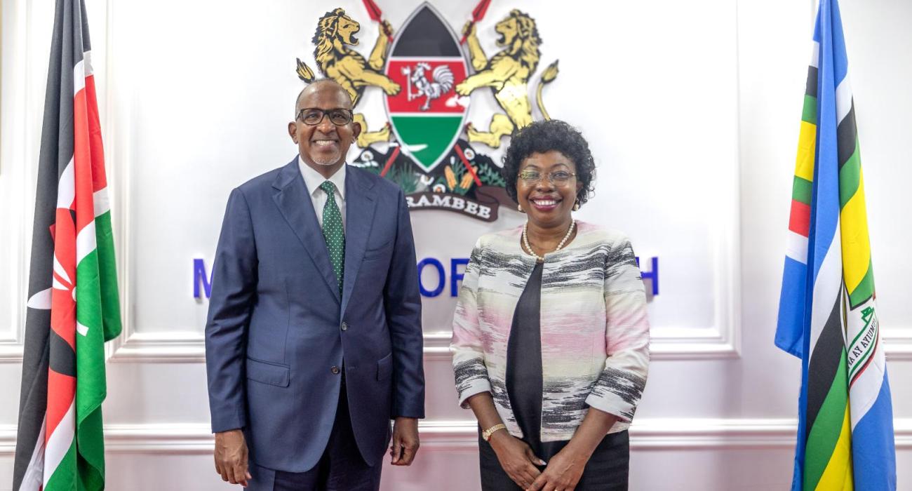 CS Hon. Aden Duale with Dr Neema Rusibamayila Kimambo, WHO Kenya acting Representative