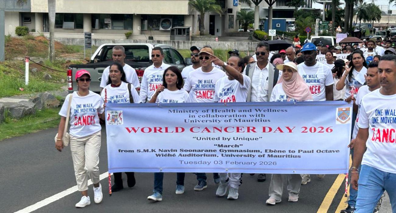WHO joins the Ministry of Health and Wellness in the Sensitization March against cancer