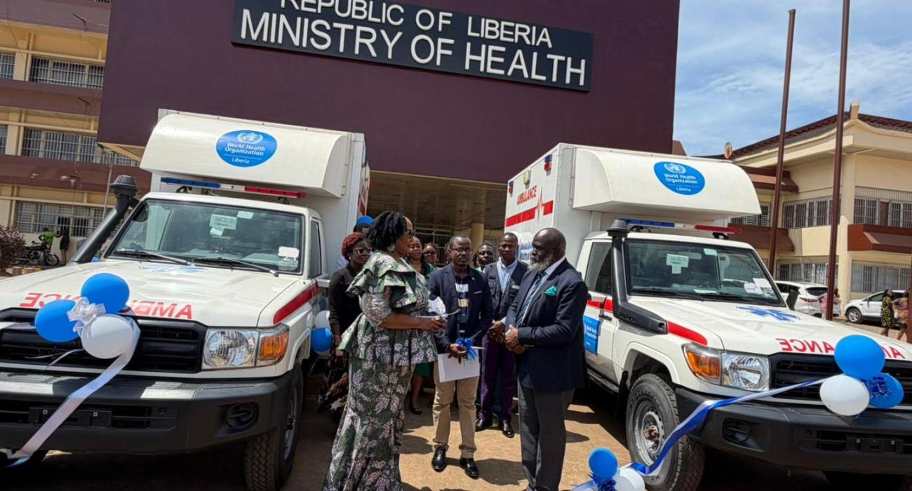 WHO strengthens emergency care in Liberia with handover of medically equipped ambulances and life-saving medical equipment and supplies