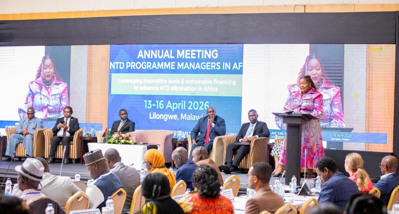 Minister of Health Malawi Hon Madalitso Baloyi opening the NTDs Managers meeting in Malawi