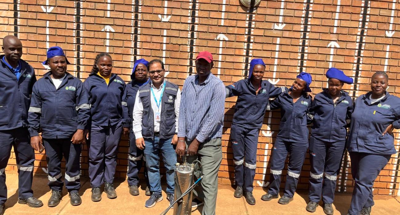Training of spraying team for malaria indoor residual spraying in Limpopo, South Africa. 