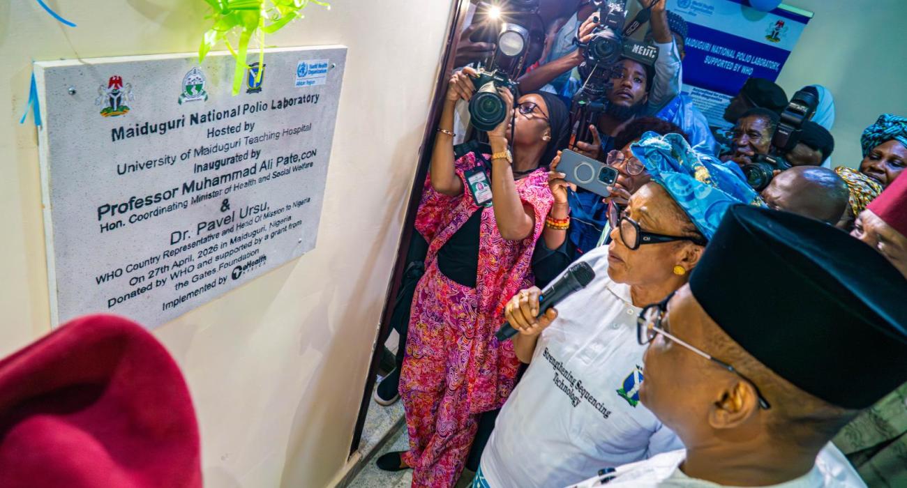 During the unveiling of the Polio Lab