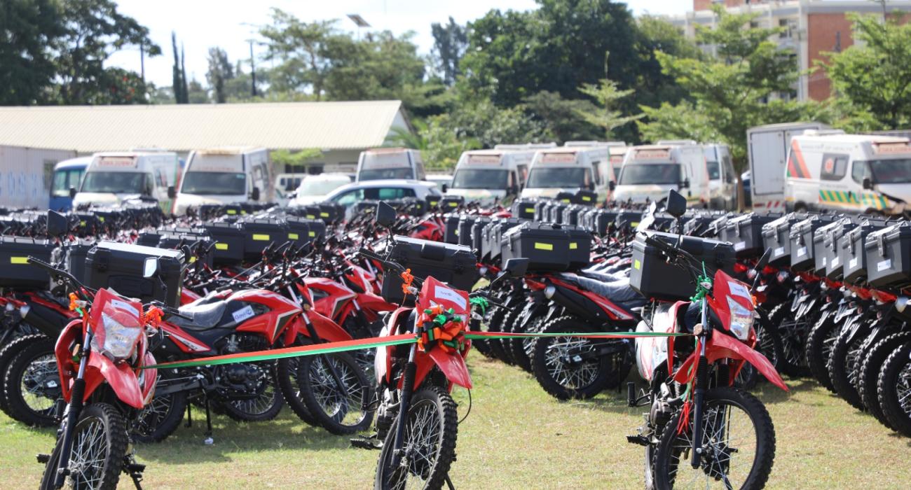 216 motorbikes, 10 vehicles and 1 truck were part of the equipment that was handed over to the Government