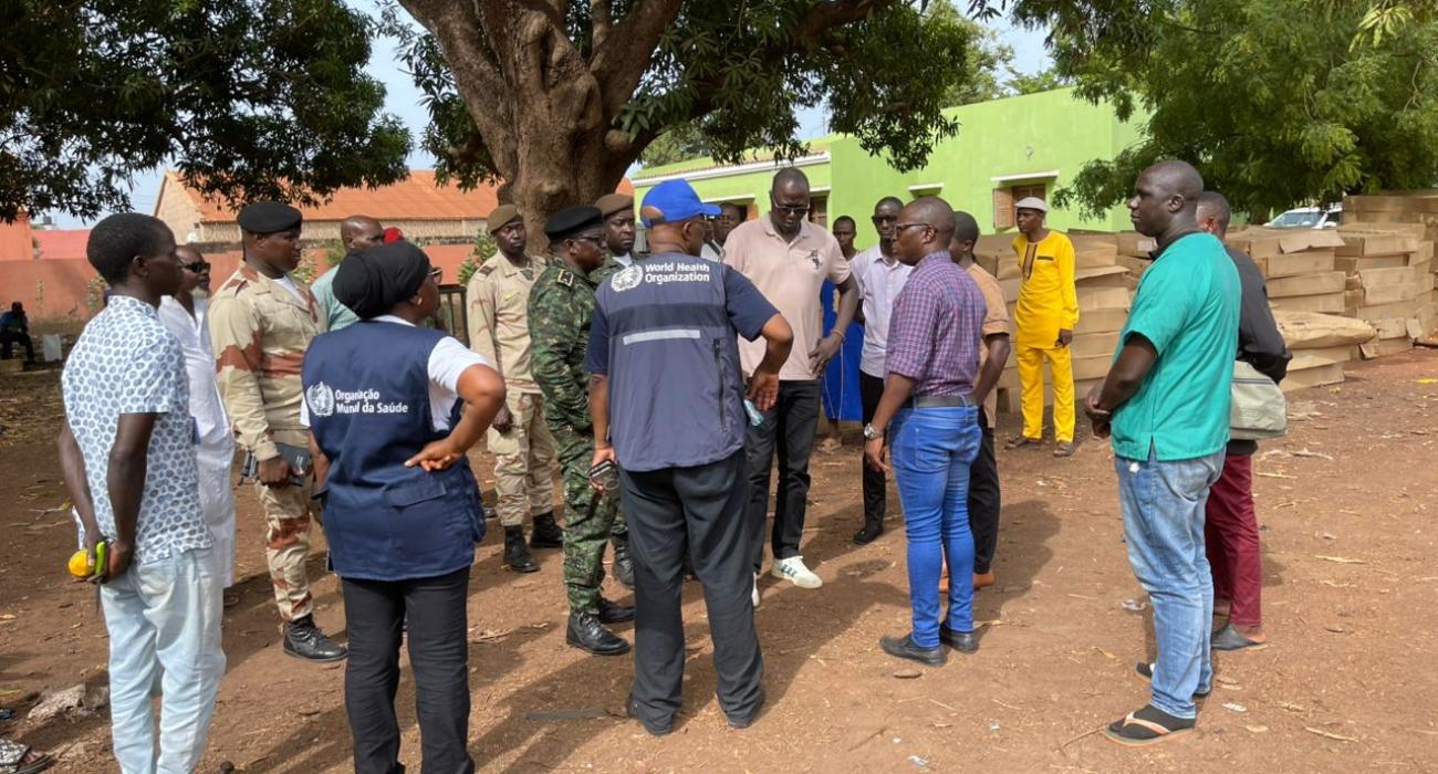 WHO, government authorities and partners during a field visit in Guinea-Bissau.