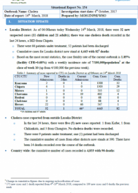 Zambia Cholera Outbreak Situation Report - 14 March 2018