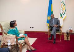 Dr Moeti Matshidiso meeting with HE Paul Kagame, President of Rwanda