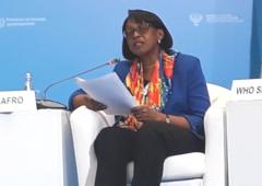 Dr Moeti delivering her speech at the WHO Global Ministerial Conference to End TB