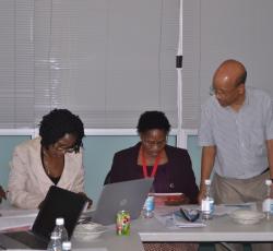 Dr Sirak Hailu guiding group discussions during the consultation workshop on the draft Cancer Control Plan