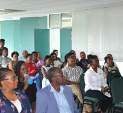 Health education sessions in workplaces including the UN before the lockdown. 