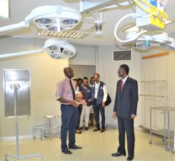 WHO Representative, Dr. Charles Sagoe-Moses, visit to one of the hospitals in Windhoek  prepared to treat mild to severe cases of COVID-19