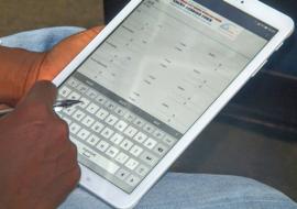 The eDEWS software can be used on mobile devices such as tablets (Credit: WHO)