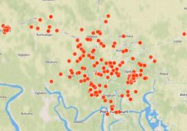 Distribution of health facilities visited by DSNOs in February 2015