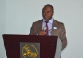 Dr. Paul Mainuka acting WHO Representative to Ethiopia delivering the event's key-note address